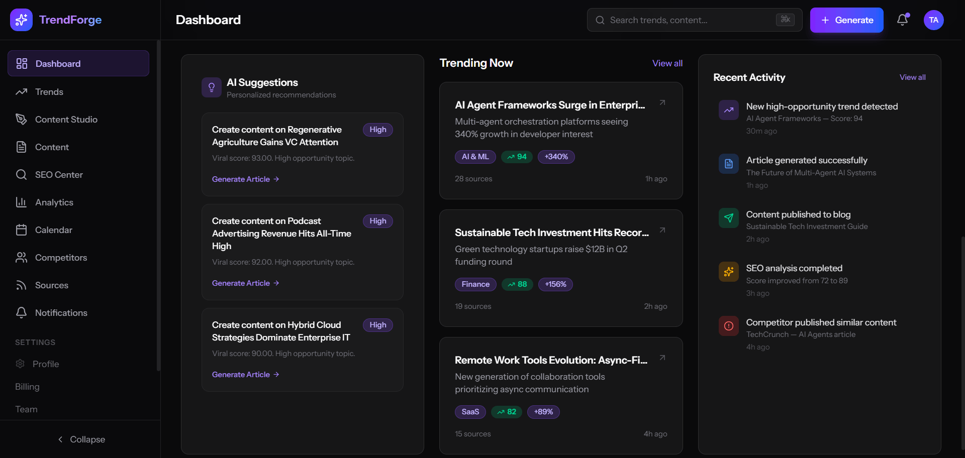 TrendForge AI – AI Trend Intelligence Platform — screenshot 7